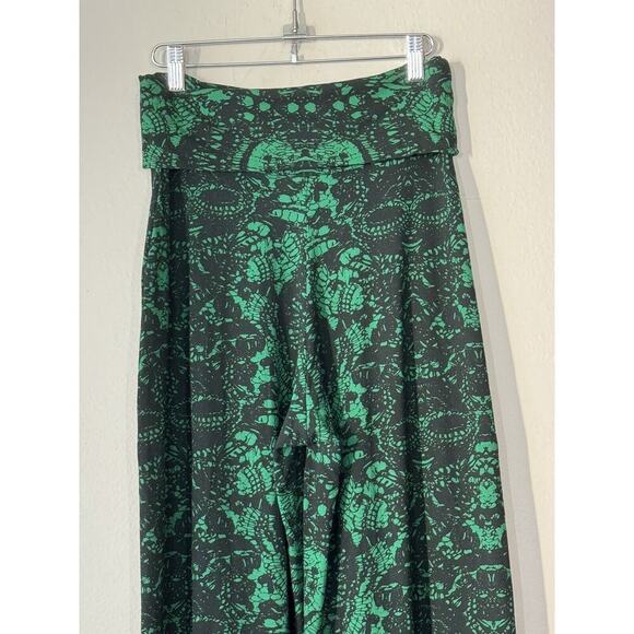 Bel Kazan Medium Wide Leg Green Black Print Wide Leg Anthropologie Pants - Picture 5 of 9